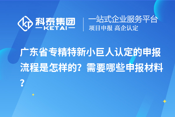 廣東省專精特新小巨人認(rèn)定的申報(bào)流程是怎樣的？需要哪些申報(bào)材料？