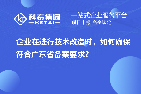 企業(yè)在進(jìn)行技術(shù)改造時(shí)，如何確保符合廣東省備案要求？