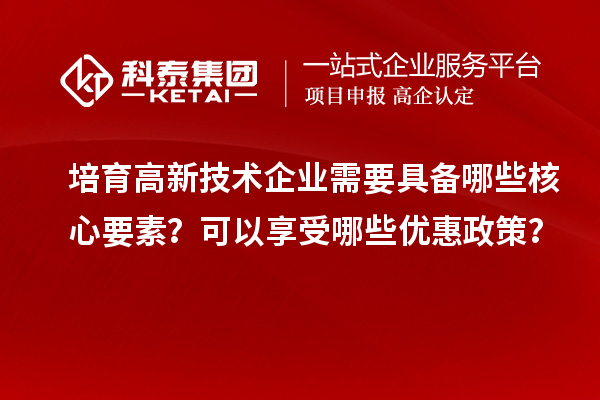 培育高新技術企業(yè)需要具備哪些核心要素？可以享受哪些優(yōu)惠政策？