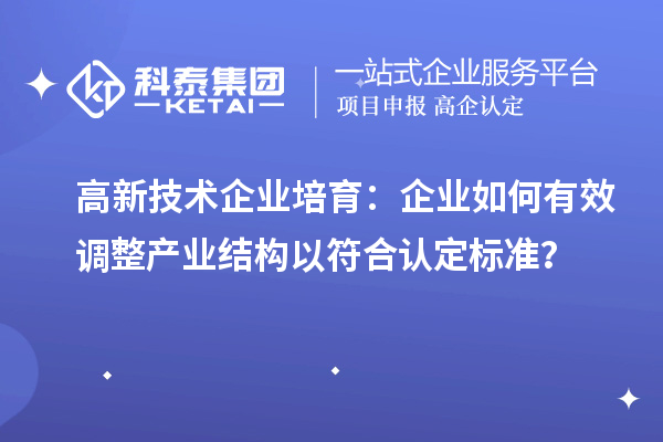 高新技術(shù)企業(yè)培育：企業(yè)如何有效調(diào)整產(chǎn)業(yè)結(jié)構(gòu)以符合認(rèn)定標(biāo)準(zhǔn)？