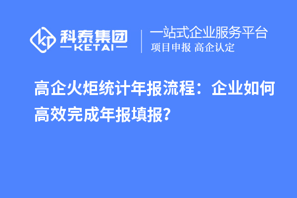 高企火炬統(tǒng)計(jì)年報(bào)流程：企業(yè)如何高效完成年報(bào)填報(bào)？