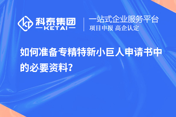 如何準(zhǔn)備專精特新小巨人申請(qǐng)書中的必要資料？