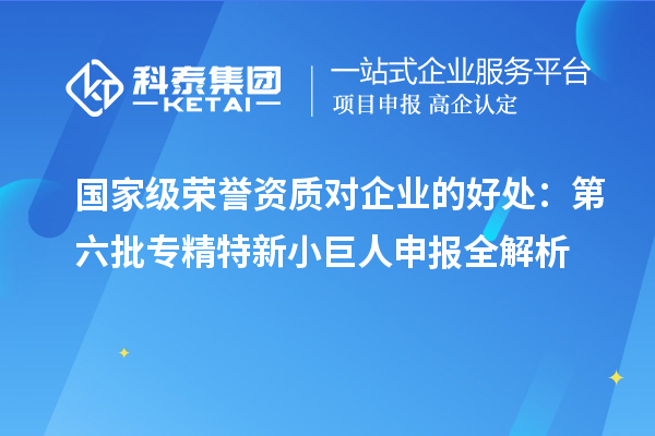 國家級榮譽資質(zhì)對企業(yè)的好處：第六批<a href=http://armta.com/fuwu/zhuanjingtexin.html target=_blank class=infotextkey>專精特新小巨人申報</a>全解析