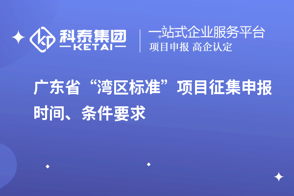 廣東省“灣區(qū)標(biāo)準(zhǔn)”項(xiàng)目征集申報(bào)時(shí)間、條件要求