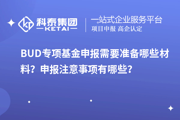 BUD專項(xiàng)基金申報(bào)需要準(zhǔn)備哪些材料？申報(bào)注意事項(xiàng)有哪些？