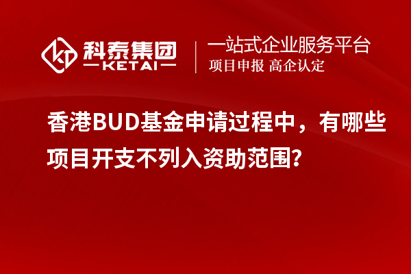 香港BUD基金申請過程中，有哪些項目開支不列入資助范圍？