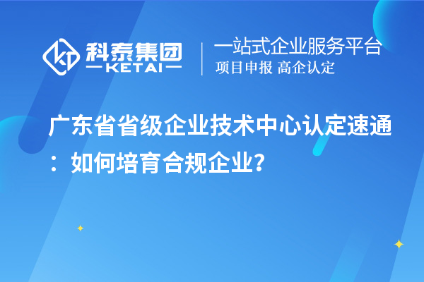 廣東省省級企業(yè)技術中心認定速通：如何培育合規(guī)企業(yè)？