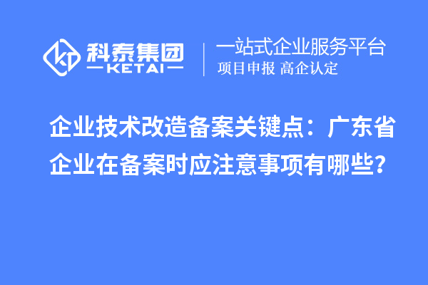 企業(yè)技術(shù)改造備案關(guān)鍵點(diǎn)：廣東省企業(yè)在備案時(shí)應(yīng)注意事項(xiàng)有哪些？