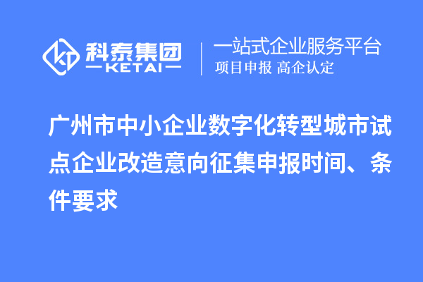 廣州市中小企業(yè)數(shù)字化轉(zhuǎn)型城市試點企業(yè)改造意向征集申報時間、條件要求