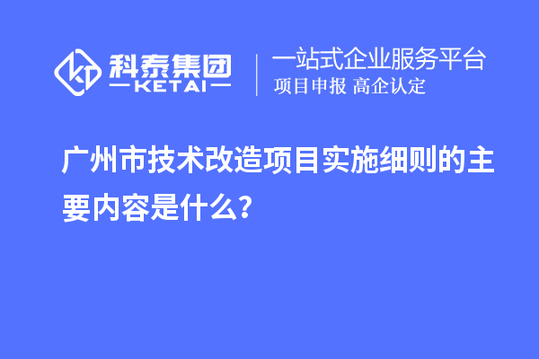 廣州市技術(shù)改造項(xiàng)目實(shí)施細(xì)則的主要內(nèi)容是什么？