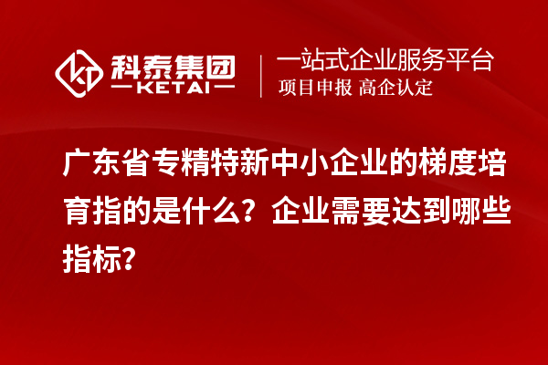 廣東省專精特新中小企業(yè)的梯度培育指的是什么？企業(yè)需要達(dá)到哪些指標(biāo)？