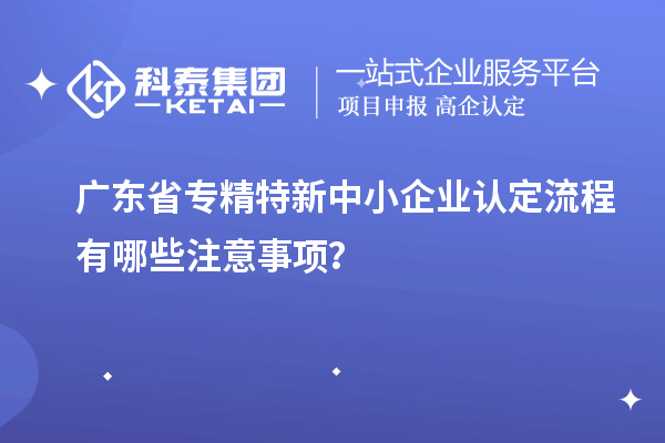 廣東省專精特新中小企業(yè)認(rèn)定流程有哪些注意事項(xiàng)？