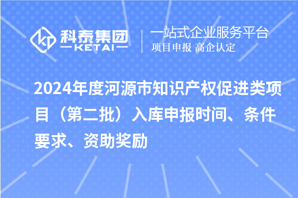 2024年度河源市知識產(chǎn)權(quán)促進類項目（第二批）入庫申報時間、條件要求、資助獎勵