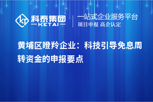 黃埔區(qū)瞪羚企業(yè)：科技引導免息周轉資金的申報要點