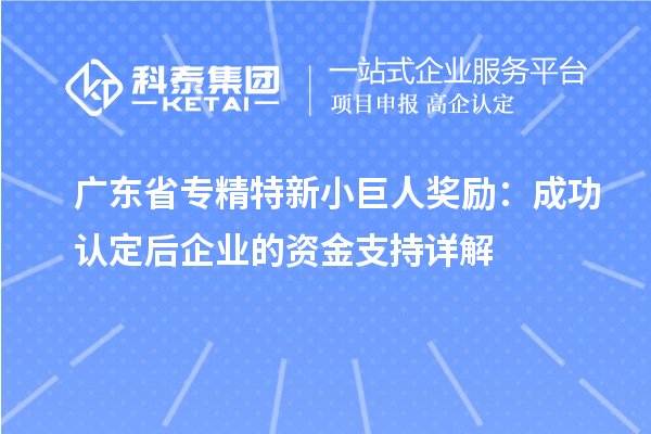 廣東省專精特新小巨人獎勵：成功認定后企業(yè)的資金支持詳解