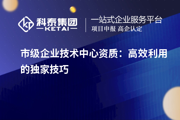 市級(jí)企業(yè)技術(shù)中心資質(zhì)：高效利用的獨(dú)家技巧