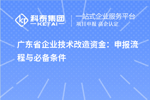 廣東省企業(yè)技術(shù)改造資金：申報(bào)流程與必備條件