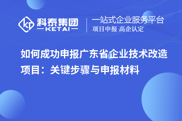 如何成功申報(bào)廣東省企業(yè)技術(shù)改造項(xiàng)目：關(guān)鍵步驟與申報(bào)材料