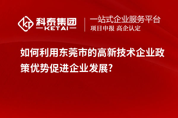 如何利用東莞市的高新技術(shù)企業(yè)政策優(yōu)勢促進企業(yè)發(fā)展?