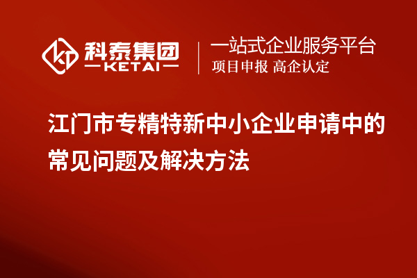 江門(mén)市專精特新中小企業(yè)申請(qǐng)中的常見(jiàn)問(wèn)題及解決方法