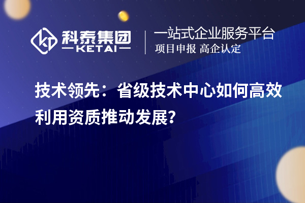 技術(shù)領(lǐng)先：省級技術(shù)中心如何高效利用資質(zhì)推動發(fā)展？