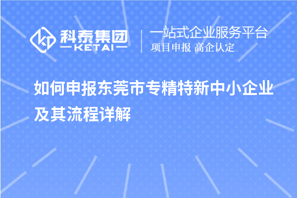 如何申報(bào)東莞市專精特新中小企業(yè)及其流程詳解