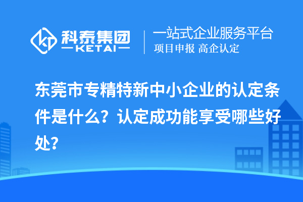 東莞市專精特新中小企業(yè)的認(rèn)定條件是什么？認(rèn)定成功能享受哪些好處？