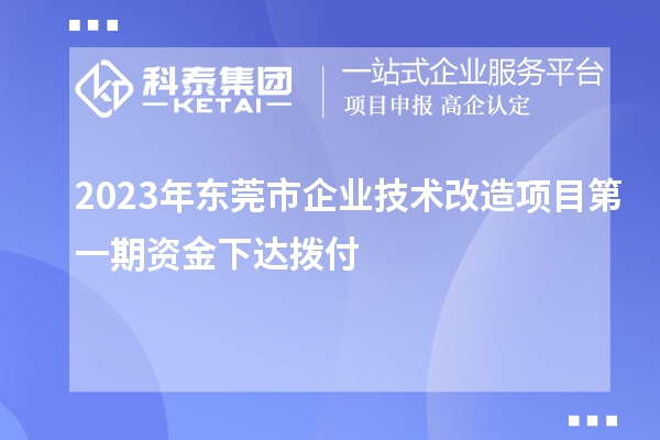 2023年東莞市企業(yè)技術(shù)改造項(xiàng)目第一期資金下達(dá)撥付