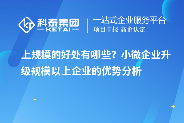 上規(guī)模的好處有哪些？小微企業(yè)升級規(guī)模以上企業(yè)的優(yōu)勢分析