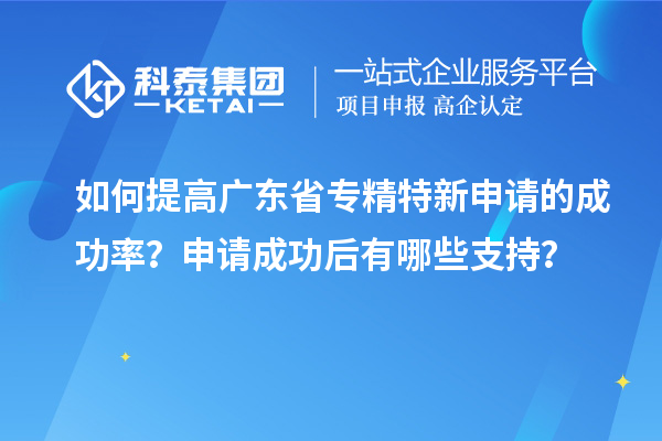 如何提高廣東省專精特新申請的成功率？申請成功后有哪些支持？