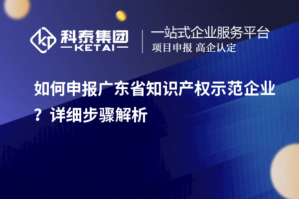 如何申報廣東省知識產權示范企業(yè)？詳細步驟解析