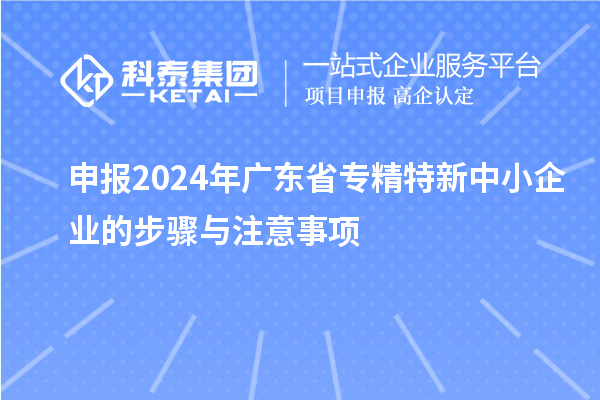 申報2024年廣東省專精特新中小企業(yè)的步驟與注意事項