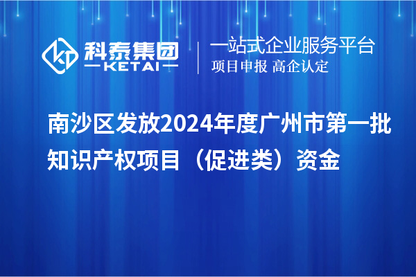 南沙區(qū)發(fā)放2024年度廣州市第一批知識(shí)產(chǎn)權(quán)項(xiàng)目（促進(jìn)類）資金