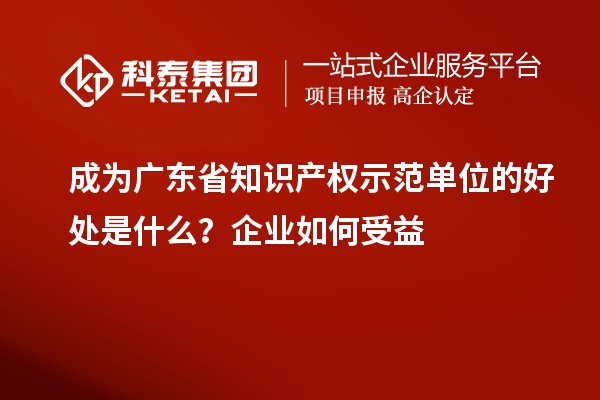 成為廣東省知識(shí)產(chǎn)權(quán)示范單位的好處是什么？企業(yè)如何受益