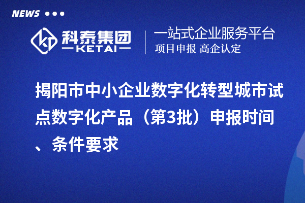 揭陽市中小企業(yè)數字化轉型城市試點數字化產品（第3批）申報時間、條件要求