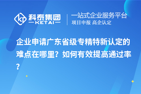 企業(yè)申請廣東省級專精特新認定的難點在哪里？如何有效提高通過率？