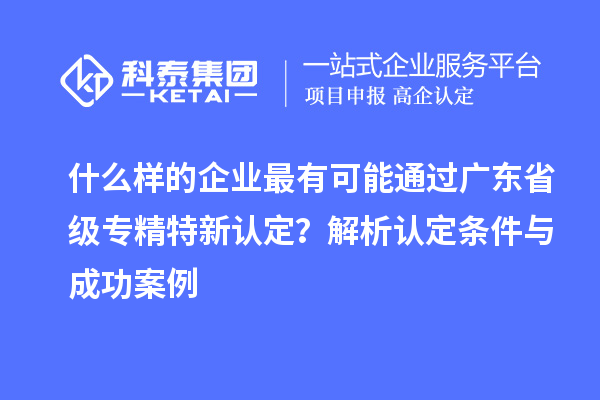 什么樣的企業(yè)最有可能通過廣東省級專精特新認定？解析認定條件與成功案例