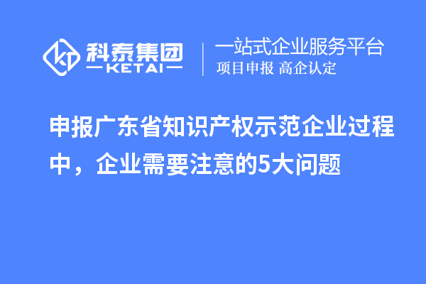 申報(bào)廣東省知識產(chǎn)權(quán)示范企業(yè)過程中，企業(yè)需要注意的5大問題