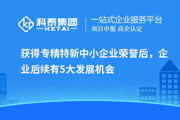 獲得專精特新中小企業(yè)榮譽后，企業(yè)后續(xù)有5大發(fā)展機會