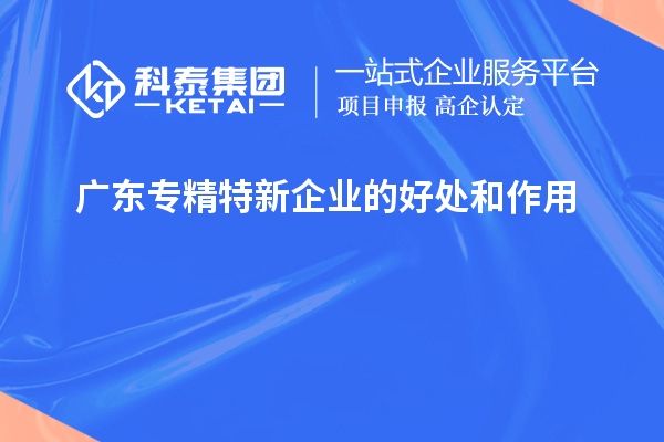 廣東專精特新企業(yè)的好處和作用