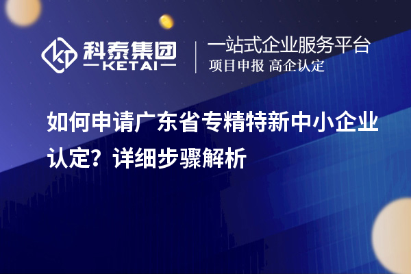 如何申請(qǐng)廣東省專精特新中小企業(yè)認(rèn)定？詳細(xì)步驟解析