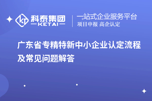 廣東省專精特新中小企業(yè)認(rèn)定流程及常見問(wèn)題解答