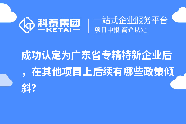 成功認(rèn)定為廣東省專精特新企業(yè)后，在其他項(xiàng)目上后續(xù)有哪些政策傾斜？