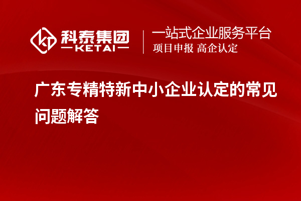 廣東專精特新中小企業(yè)認(rèn)定的常見問題解答