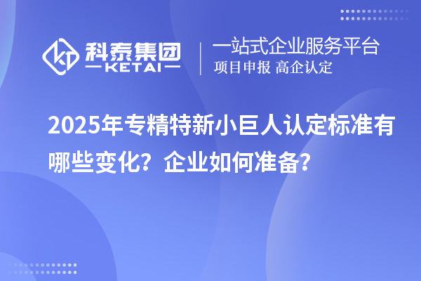 2025年專精特新小巨人認(rèn)定標(biāo)準(zhǔn)有哪些變化？企業(yè)如何準(zhǔn)備？