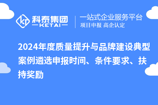 2024年度質(zhì)量提升與品牌建設(shè)典型案例遴選申報(bào)時(shí)間、條件要求、扶持獎(jiǎng)勵(lì)