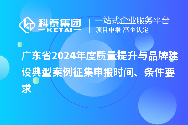 廣東省2024年度質(zhì)量提升與品牌建設(shè)典型案例征集申報(bào)時(shí)間、條件要求