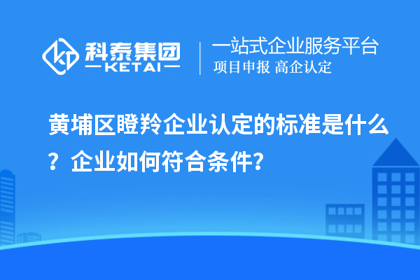 黃埔區(qū)瞪羚企業(yè)認(rèn)定的標(biāo)準(zhǔn)是什么？企業(yè)如何符合條件？