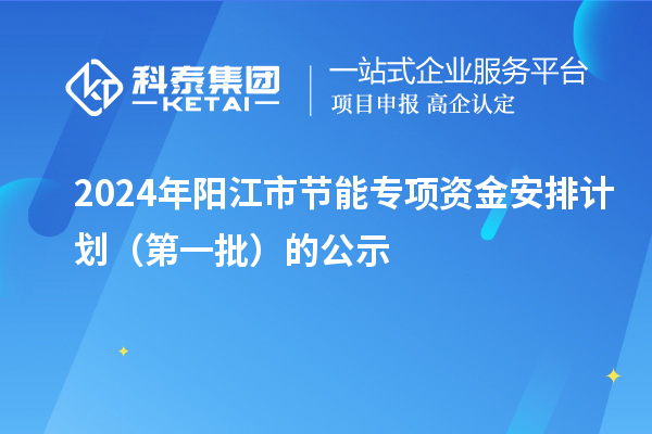 2024年陽江市節(jié)能專項資金安排計劃（第一批）的公示