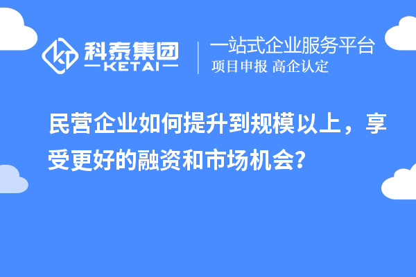 民營(yíng)企業(yè)如何提升到規(guī)模以上，享受更好的融資和市場(chǎng)機(jī)會(huì)？